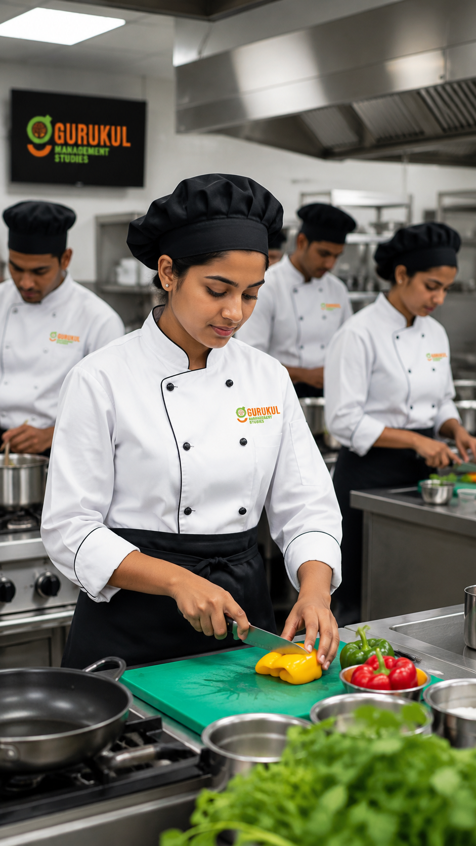 Gurukul Management Studies professional training kitchen with commercial-grade equipment