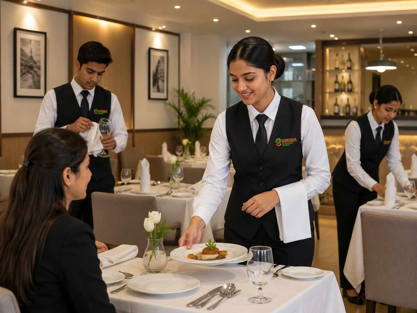 Gurukul Management Studies mock restaurant lab for F&B service training